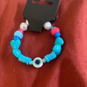 Colorful Beaded Bracelet with Evil Eye Charm